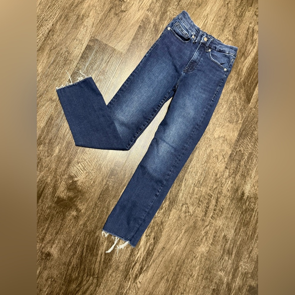 GOOD AMERICAN Always FITS Good RAW Hem JEANS Denim 00 0 2 4 PREMIUM